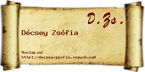 Décsey Zsófia névjegykártya