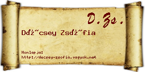 Décsey Zsófia névjegykártya