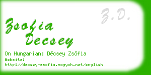 zsofia decsey business card