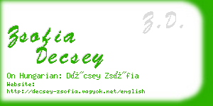 zsofia decsey business card